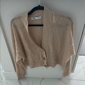 Zara Women's Beige cardigan Cashmere Small S Nude